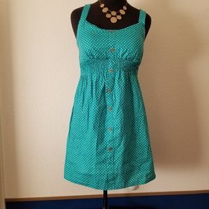 Teal polka dot dress